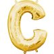 Litere Gold, Mini C litera din folie aurie 33 cm