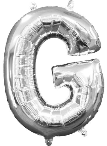 Mini litera G balon folie, silver 33 cm