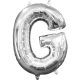 Mini litera G balon folie, silver 33 cm