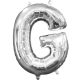 Mini litera G balon folie, silver 33 cm