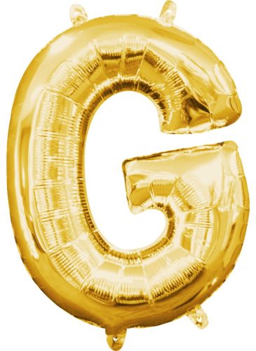 Gold, mini litera G aurie balon folie 33 cm