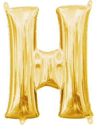 Gold, Mini litere aurii H balon folie 33 cm