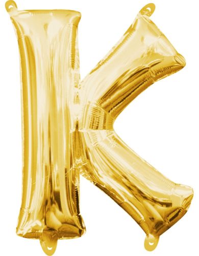 Gold, mini litera K aurie balon folie 33 cm