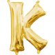 Gold, mini litera K aurie balon folie 33 cm