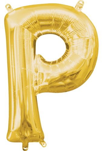 gold, auriu mini litera P balon folie 33 cm