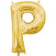 Litere Gold, Mini balon de folie literă P 33 cm
