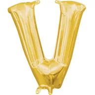 Litere Gold, Aur mini V literă balon folie 33 cm