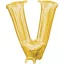 Litere Gold Balon Mini Litera V din folie, auriu 33 cm
