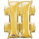 gold, auriu mini balon folie hashtag icon 33 cm