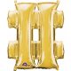 Numere Gold, balon mini folie hashtag icon auriu 33 cm