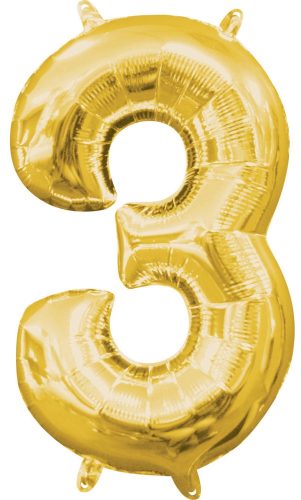 Gold, Mini număr auriu balon folie 3-inch 40 cm