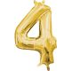 Gold, Mini număr auriu balon folie 4-in 40 cm
