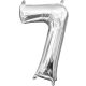 Numere Mini Folie Balon Număr 7, Argintiu 40 cm
