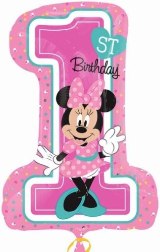 Disney Minnie Első születésnap fólia lufi 71 cm