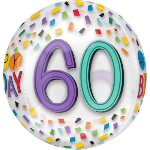 Happy Birthday 60 Sfera balon folie 40 cm