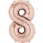 Numere Balon din folie număr gigant Rose Gold 8, 86*53 cm