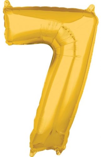 Gold, Arany 7-es szám fólia lufi 66*43 cm