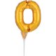 Gold, Gold Balon folie cifra 0 tort de 15 cm