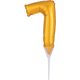 Numere Gold, Balon folie cu cifra 7 aurie pentru tort 15 cm