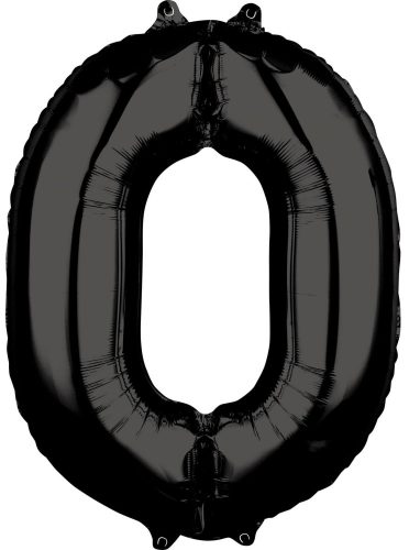 Număr balon folie 0, Black 66*50 cm
