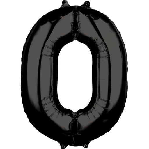 Numere Black  Balon folie Numărul 0 66x50 cm