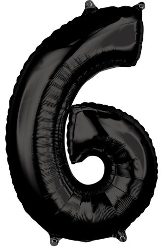 Număr balon folie 6-inch Black 66x43 cm