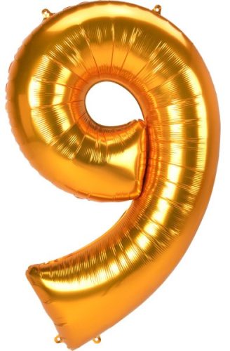 Numere Gold, numărul 9 balon din folie aurie 137 cm