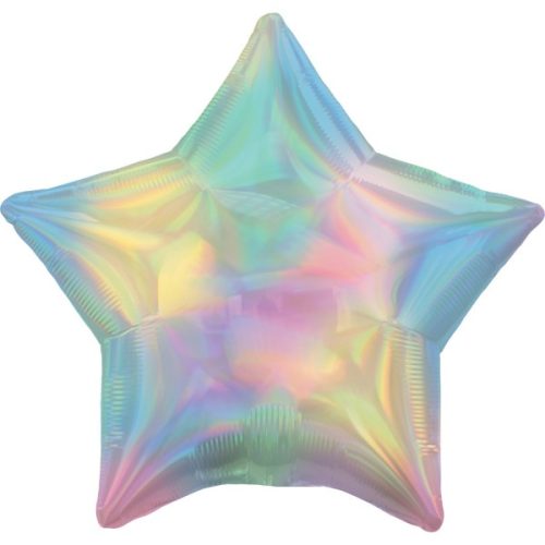 Hologramă Star Pastel Rainbow balon folie 48 cm