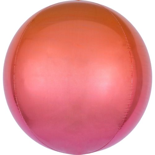 Ombré Red and Orange Sfera balon folie 40 cm