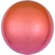 Ombré Red and Orange Sfera balon folie 40 cm
