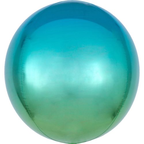 Ombré Blue and Green Sfera balon folie 40 cm