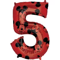 Disney Mickey  Red balon din folie numărul 5, 66 cm