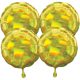 Holografic Circle Yellow balon folie 45 cm set de 4 bucăți