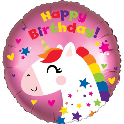 Happy Birthday Unicorn balon folie 43 cm