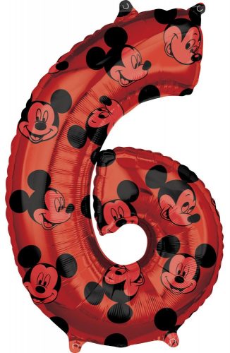 Disney Mickey balon folie număr 6 66 cm Disney Mickey balon folie număr 6 66 cm
