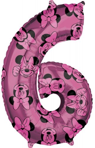 Disney Minnie balon folie număr 6 66 cm Disney Minnie balon folie număr 6 66 cm