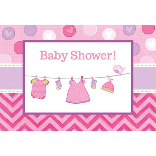 Bebe Girl Shower Invitație 8 buc.