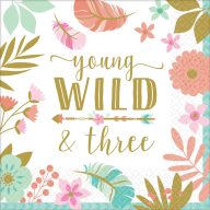   La mulți ani Boho Happy Birthday 3 șervețele 16 buc 33x33 cm