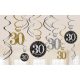 Happy Birthday Gold 30 Ribbon decorare Set de 12 bucăți