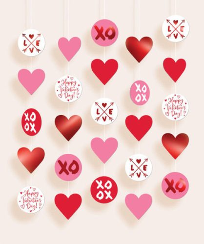 Decorațiuni de agățat Happy Valentine's Day set de 5