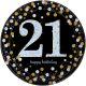 La mulți ani Gold Happy Birthday 21 Farfurii din hârtie 8 buc 23 cm