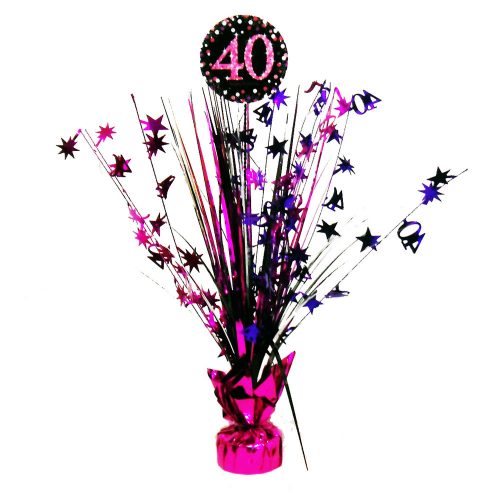 Happy Birthday pink 40 centre de masă 45 7 cm.
