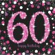 Happy Birthday 60 pink șervețele 16 buc 33x33 cm