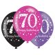 Happy Birthday 70 pink balon, balon 6 bucăți 11 inch (27,5 cm)