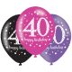 Happy Birthday 40 pink balon, balon 6 bucăți 11 inch (27,5 cm)