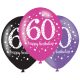 Happy Birthday 60 pink balon, balon 6 bucăți 11 inch (27,5 cm)