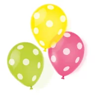 Colorat Dots Balon cu buline, 6 bucăți 9 inch (22,8 cm)