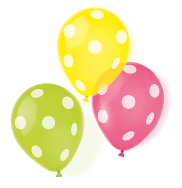 Colorat Dots Balon cu buline, 6 bucăți 9 inch (22,8 cm)