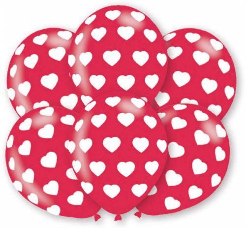 Inimă Red balon, balon 6 bucăți 11 inch (27,5 cm)