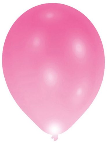 Colorat Pink Balon LED luminos, 5 bucăți, 11 inch (27,5 cm)